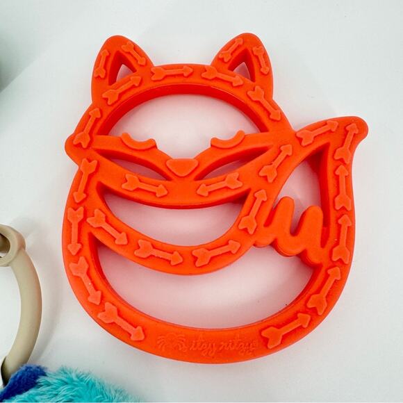 Lot 3 Itzy Ritzy Silicone Teether Plush Toy Dinosaur Fox - Picture 3 of 5